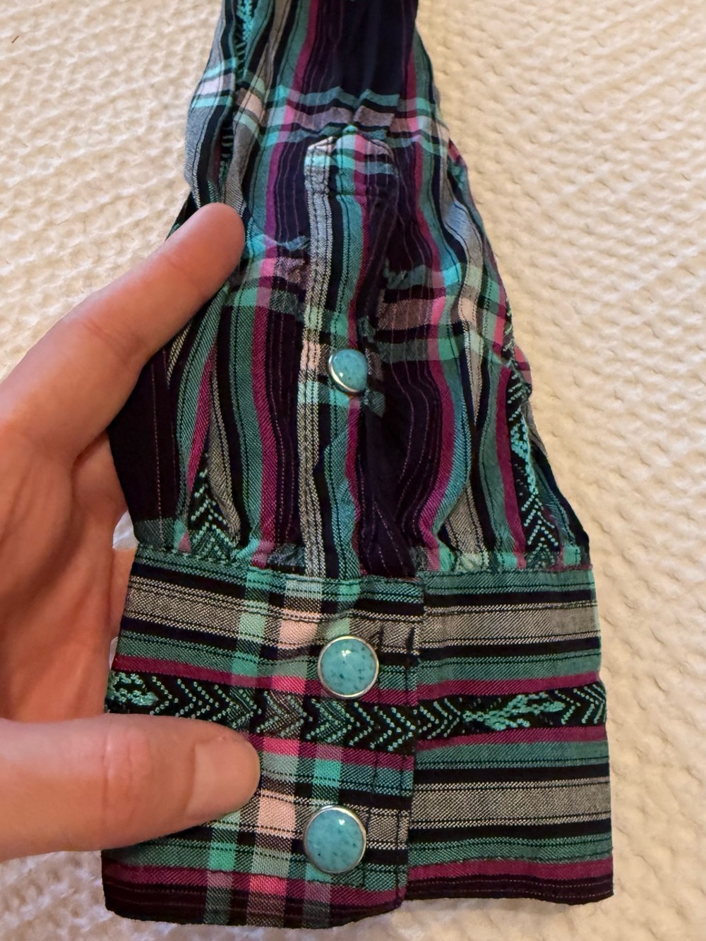 Wrangler Retro | Western Snap Shirt | Size = L - Picture 11 of 12